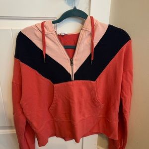 Splendid color block crop quarter zip. Size medium.